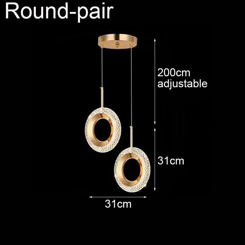 Светодиодный хрустальный подвесной светильник, круглый/овальный подвесной светильник, креативный дизайн, современное освещение для спальни, столовой, коридора, бара, балкона