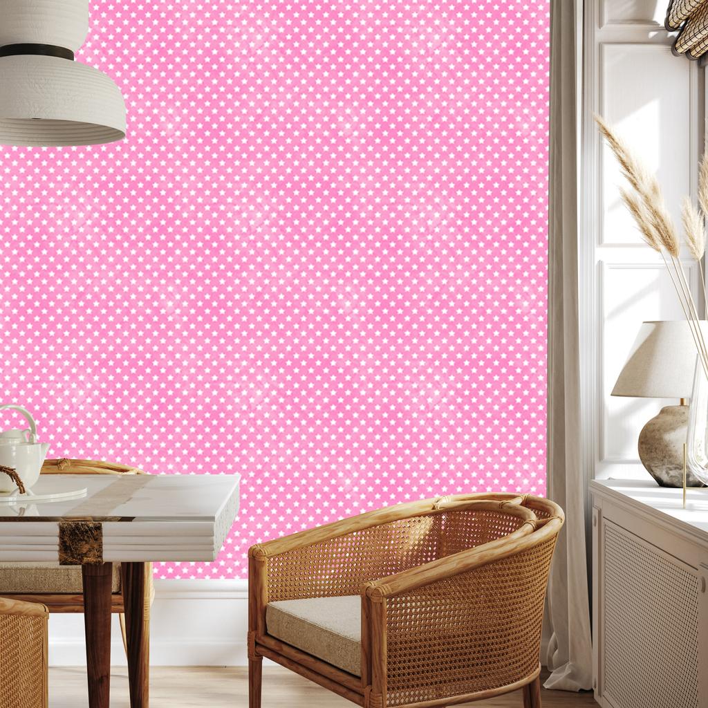 Powder pink stars wallpaper, powder pink center 50x1000