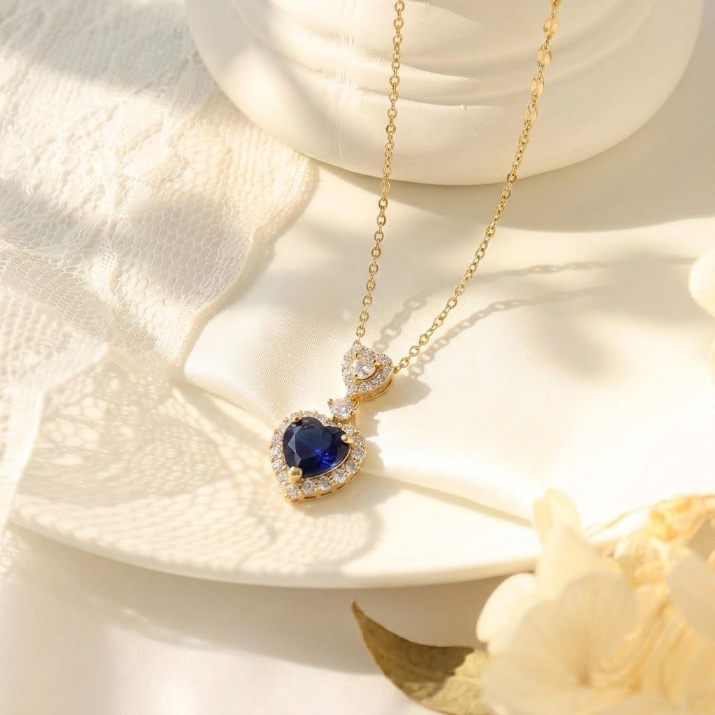 Women's Japanese Korean Style Zircon Heart-shaped Necklace