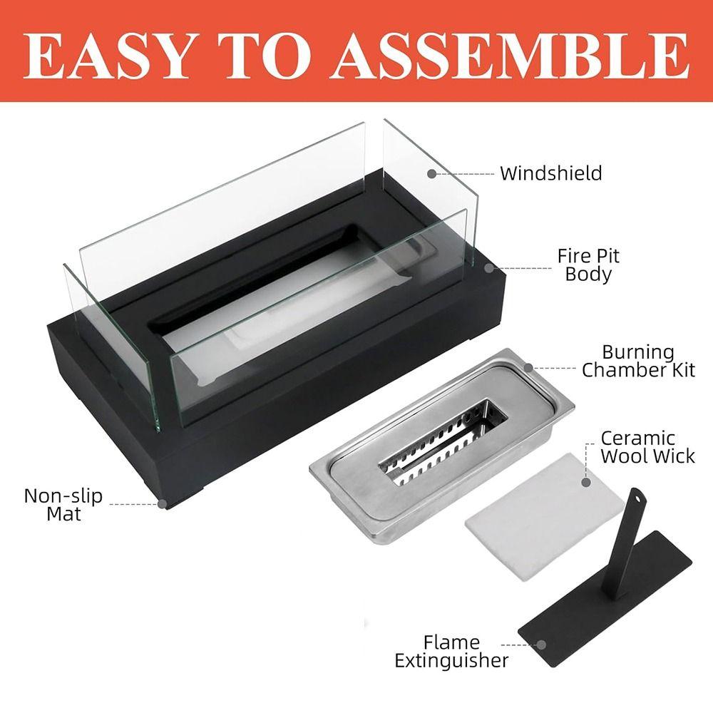 Safer Tabletop Fire Pit Smokeless Portable Smores Maker Small Ethanol Fireplace Housewarming
