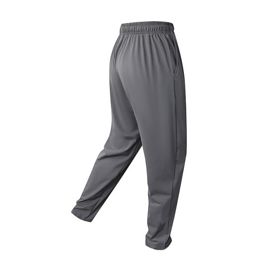 Men Jogging Pants Drawstring Elastic Waist Slim Fit Training Trousers with Pockets Solid