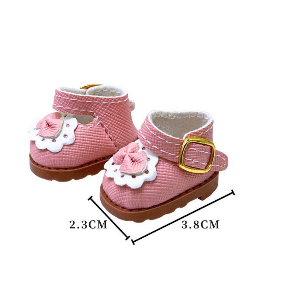 3.8*2.3cm 10cm Cotton Doll Shoes Small Plush Toy Accessories Princess Leather Shoes for 17cm Dolls