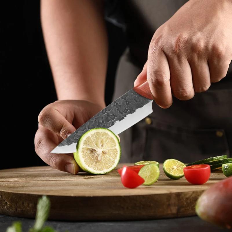 Кованый вручную кухонный нож из нержавеющей стали, универсальный, для обвалки, для чистки фруктов, тесак для мяса, нож мясника, для приготовления пищи, для барбекю, для нарезки