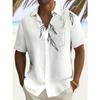 Fashionable Printed Men's Casual Button Short Sleeved Shirt Men's Top