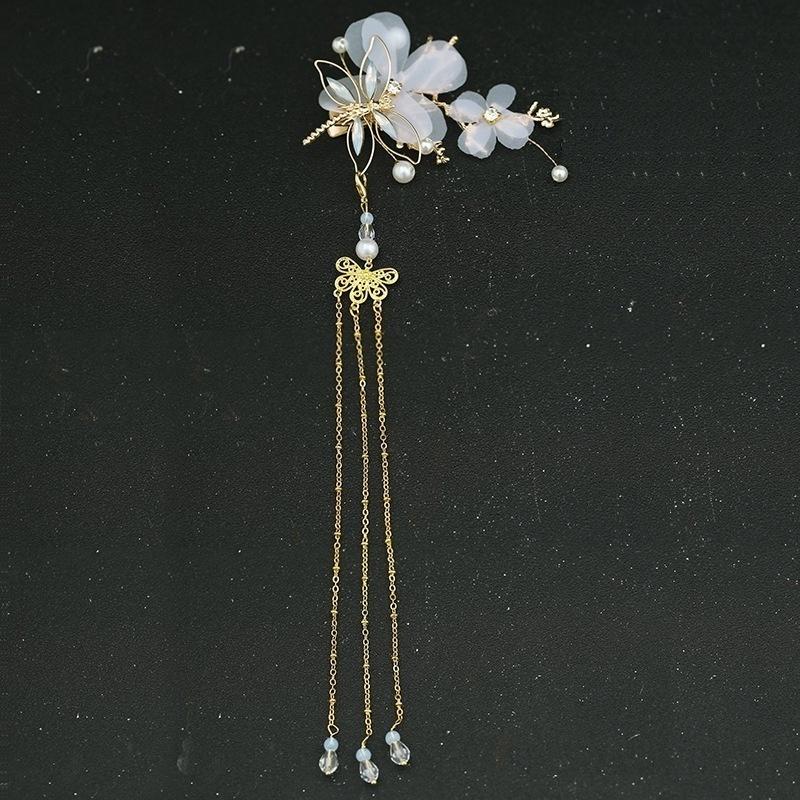 1pc/2pcs Elegant Classical Style Dragonfly Traditional HANFU Chinese Tassel Hairpin Headwear Hair Clips