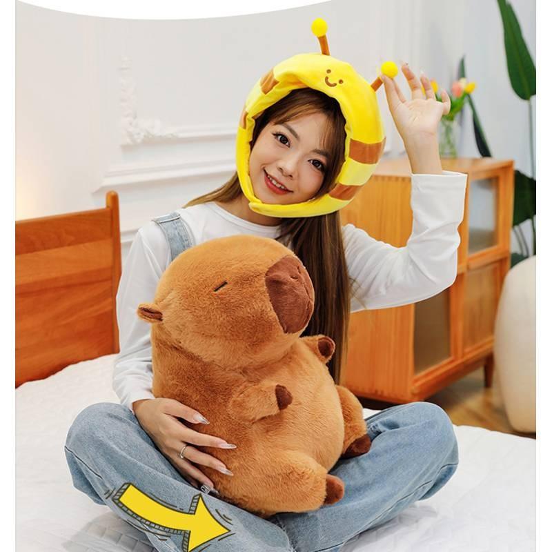Cute Adorable Capybara Plush Toy With Bee Hat Perfect For Birthday Gifts And Collecting