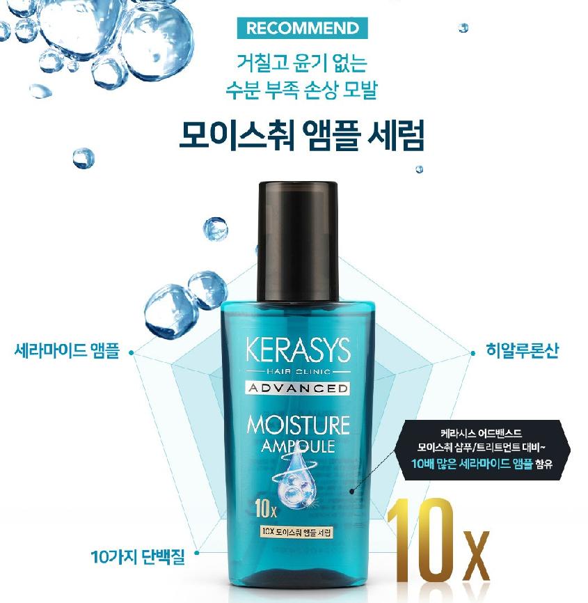 KERASYS Ампульная сыворотка для волос Advanced 10X Moisture 80 мл
