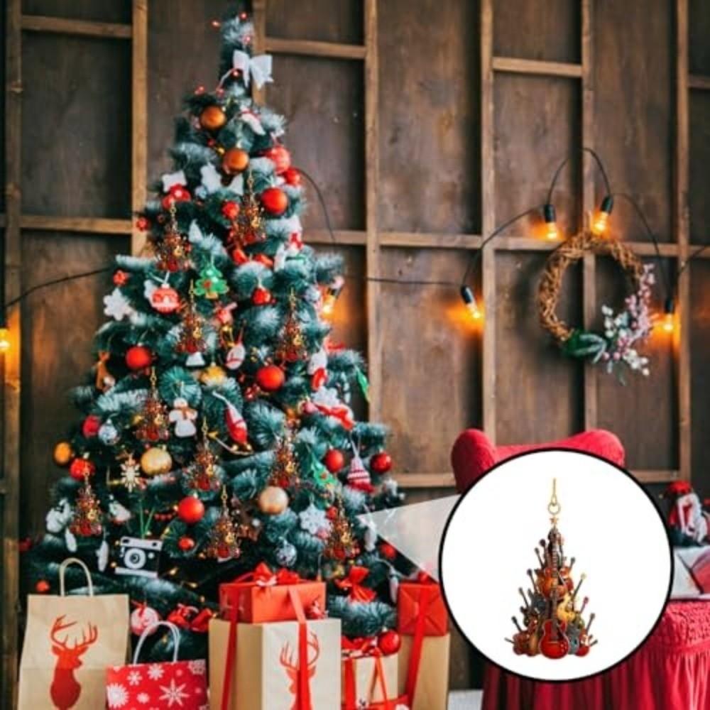 Acrylic Christmas Decorations Music Theme Party Xmas Tree Ornament New Guitar Ornaments  Gifts