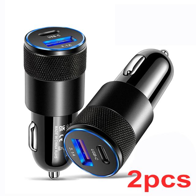 3.1A Автомобильное зарядное устройство Быстрая зарядка USB Type C адаптер для iPhone Huawei Xiaomi PD Phone Автомобильное быстрое зарядное устройство 12 В Автомобильные аксессуары