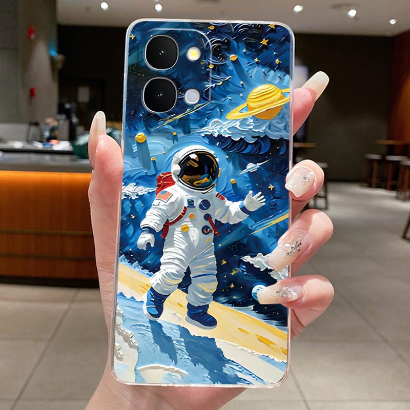 Чехол для Vivo iQOO Z11x Y51 Pro 5G Чехол Эстетичный Милый Кот Мультяшный Модный Мягкий Силиконовый Задний Чехол Прозрачный ТПУ Чехол для Телефона