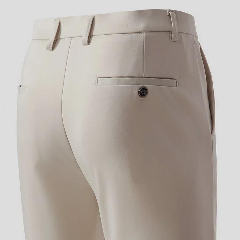 Men's Winter Elastic Thickened Formal Trousers - Velvet-Lined, Straight-Cut, Light Business Casual Pants.