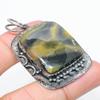 Natural Bumble Bee Jasper Gemstone 925 Sterling Silver Pendant 2.05" S9M04