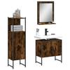VidaXL Bathroom Cabinet Set 3 Pcs, Vanity Cabinets with Mirror, Toilet Storage Cupboards Interior, 3214346