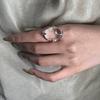 Геометрическое прозрачное хрустальное регулируемое открытое кольцо для женщин Корейская мода Новое украшение Подарок Кольцо для вечеринки