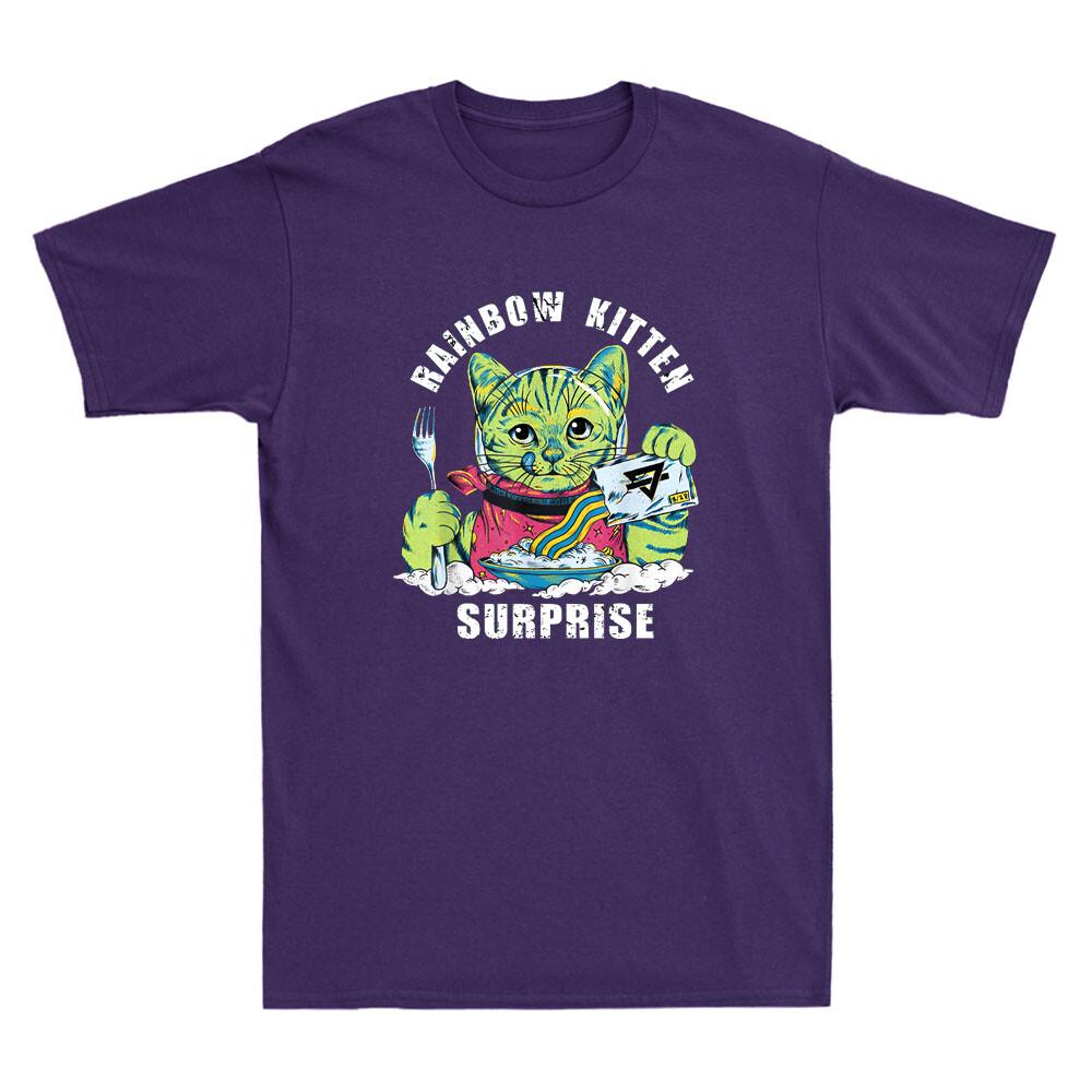 Cats Rainbow Kitten Surprise Funny Cat Eat Retro Animals Vintage Unisex's T-Shirt