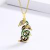 Модный стиль, креативный змеевидный циркониевый кулон, двойная змеиная обмотка, женское ожерелье, модный дизайн, ювелирные изделия, подарок на вечеринку
