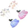 7 Pieces Girl Butterfly Cake Topper Cake Logo Gold Foil Birthday Baking Decoration ADM