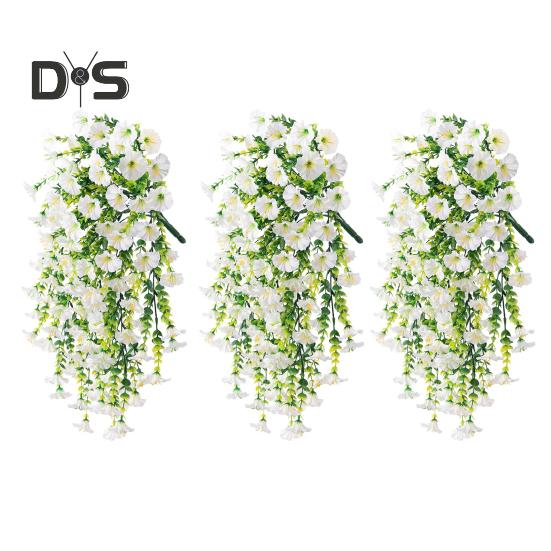 3 шт. подвесной искусственный цветок ипомеи устойчивый к ультрафиолетовому излучению реалистичный искусственный шелковый цветок для свадебной вечеринки в помещении и на открытом воздухе в саду настенный искусственный цветок украшение