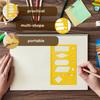 Flow Chart Scrapbook Template Stencil with Measurement Ruler for DIY Scrapbooking Handmade Cards