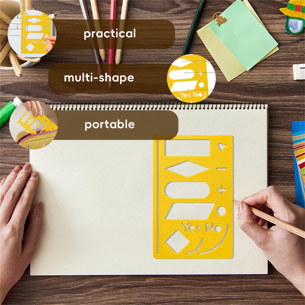 Flow Chart Scrapbook Template Stencil with Measurement Ruler for DIY Scrapbooking Handmade Cards