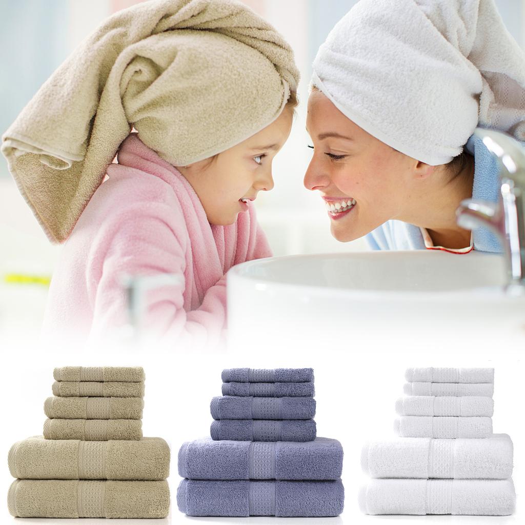 6 Pack 100% Cotton Towels Luxury Bath Towels Sets Soft and Absorbent Premium Quality Perfect for Bathroom Hotel Shower 2 Bath Towels 2 Hand Towels
