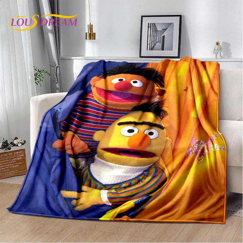 TV Sesame Street Cute Cartoon Soft Plush Blanket,Flannel Blanket Throw Blanket for Living Room Bedroom Bed Sofa Picnic Cover Kid