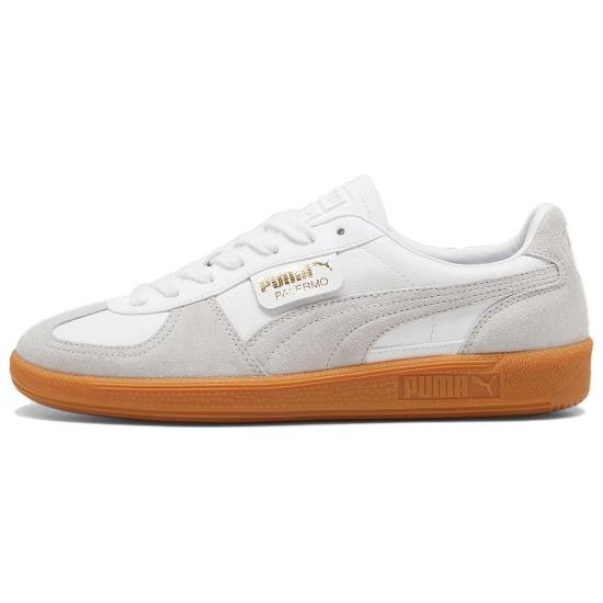 Puma Palermo Leather White Glacial Grey Gum Unisex Sneakers 396464-12