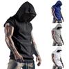 Summer Men's Casual Sports Sleeveless Vest Outdoor Fitness Personality Solid Color Hoodie