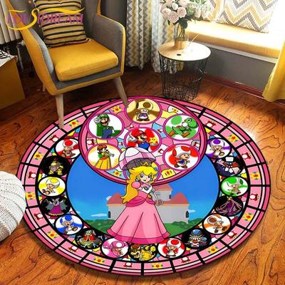 Круглые коврики с героями мультфильмов «Братья Марио», коврик для гостиной, декор комнаты, домашние коврики, игровой коврик, детский милый ковер, ковры в стиле аниме