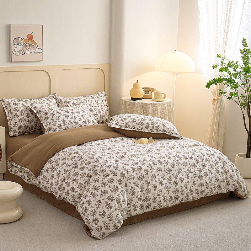 Двухслойный комплект постельного белья из чистого хлопкового муслина G5Z: Пододеяльник, Простыня и Наволочка - Можно стирать в машине и Настраиваемые