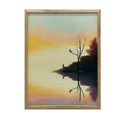 Пастельный Пейзаж Пастельный Пейзаж, 50X70 См, Деревянная Рама Светлый Дуб, Матовая Бумага 230 г/м²