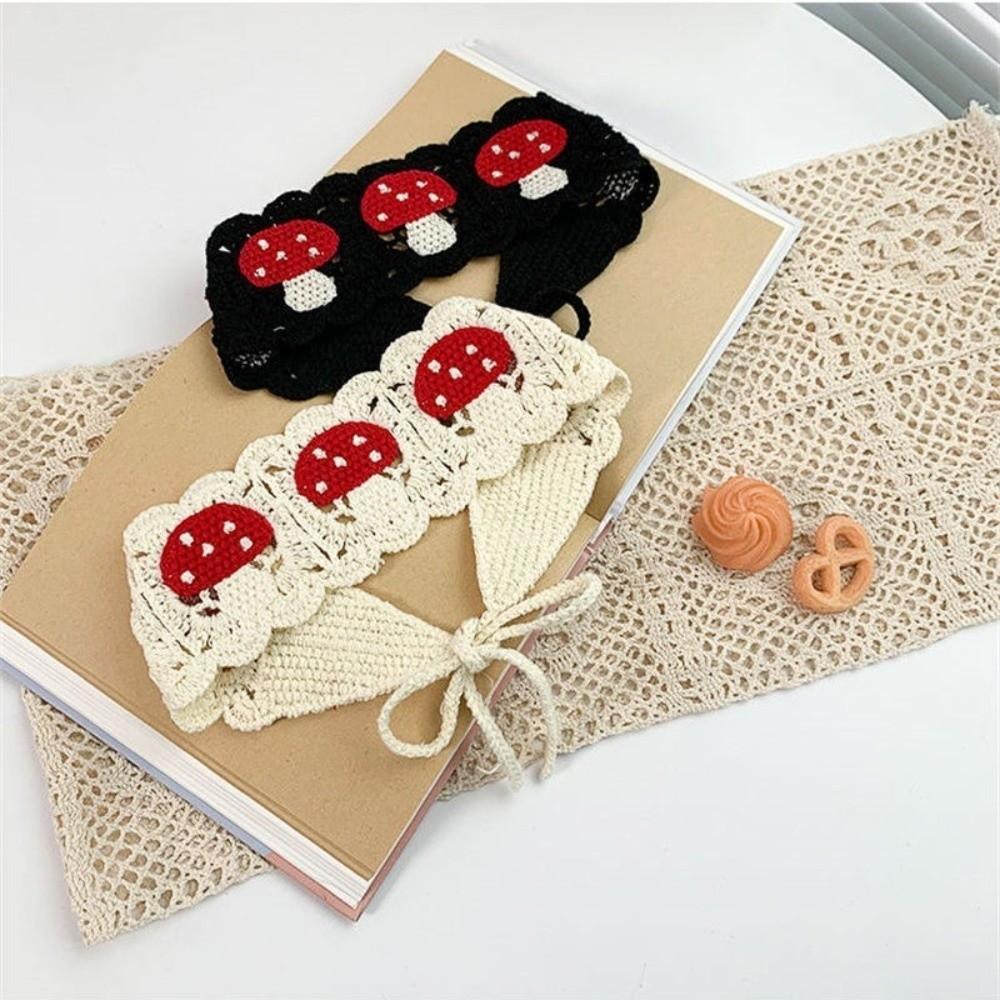 Cartoon Design Mushroom Hair Bands Crochet Texture Knit Headband Fashion Accessories