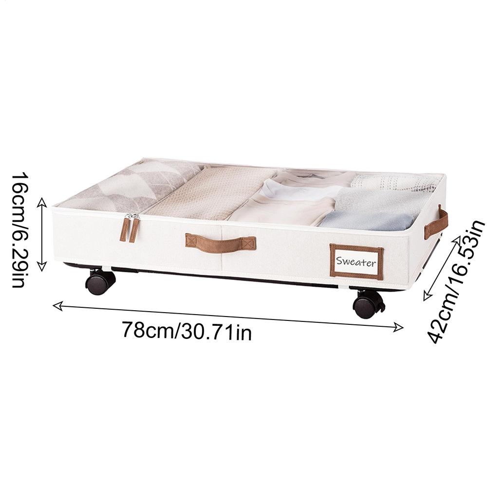 Большая корзина для хранения под кроватью на колесике Подходит для игрушек одежды книг мелочей коробка для хранения с прозрачной крышкой Органайзер для комнаты в общежитии