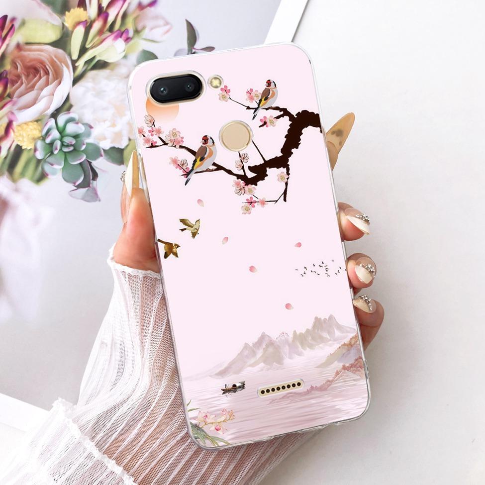 For Redmi 6 Case Cover Transparent Cute Cat Fashion Butterfly Funny Cool Painted Casing M1804C3DH M1804C3DG M1804C3DI