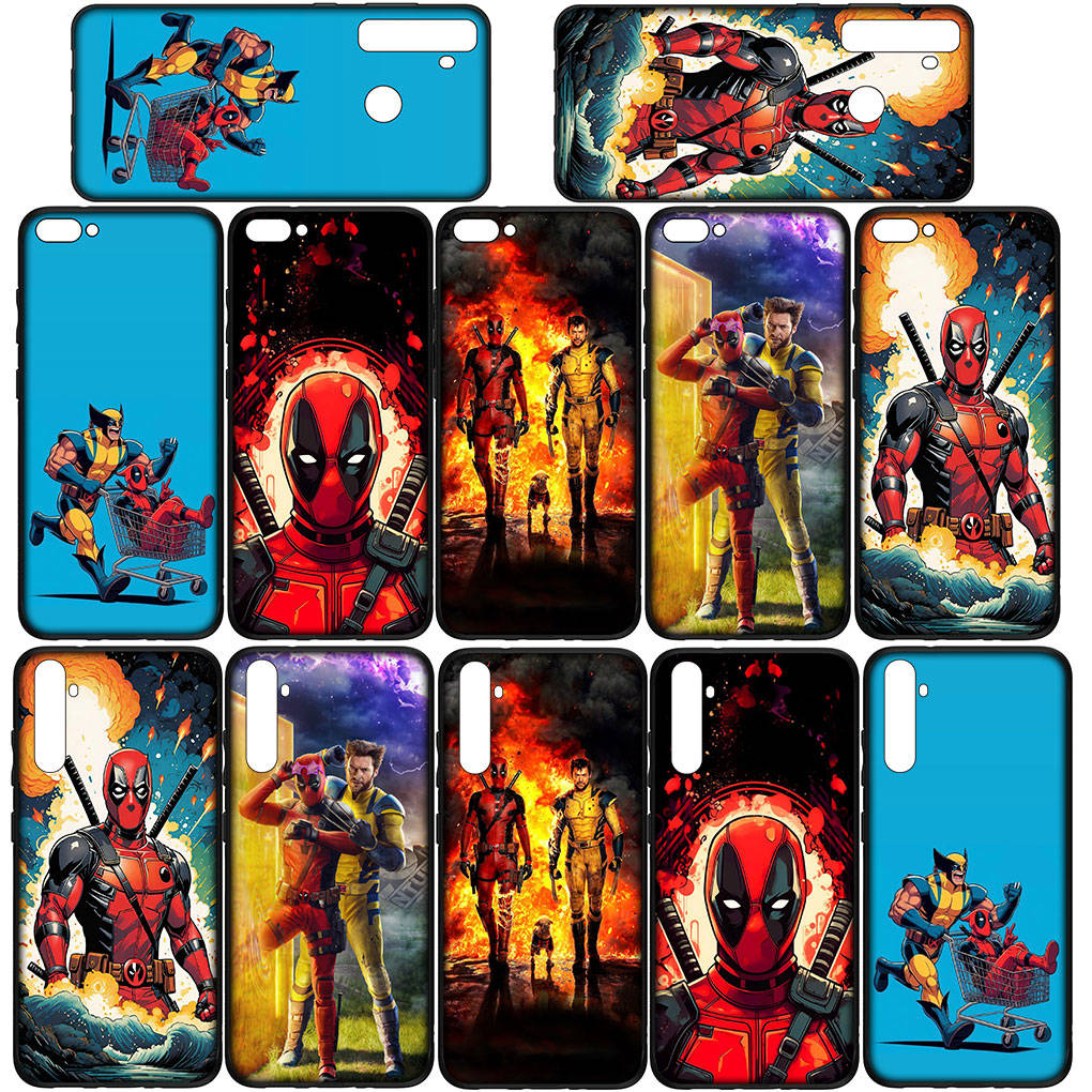Чехол для телефона для Samsung Galaxy S25 S24 S23 iPhone 16 15 Xiaomi Redmi Note 14 13 12 16E X 11 Pro Max OPPO Moto Huawei Wolverine Cartoon Deadpool Cover