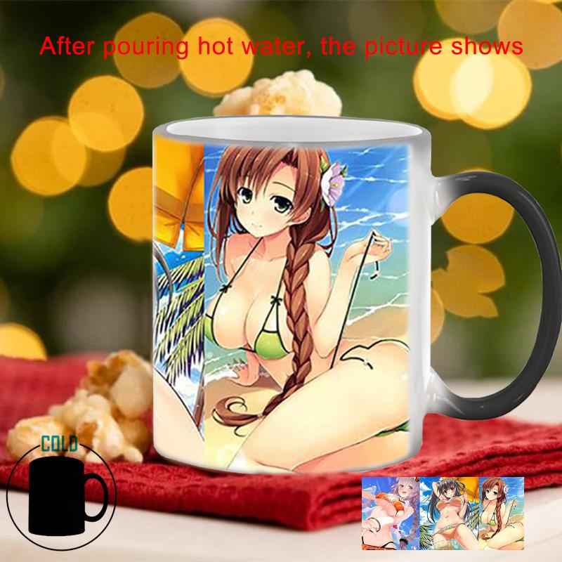 Творческая кружка, меняющая цвет, Sunshine Beauty BSKT-145 Kawaii Cup Керамические кофейные чашки Оптовая продажа фарфоровых кружек Бесплатная доставка Аниме