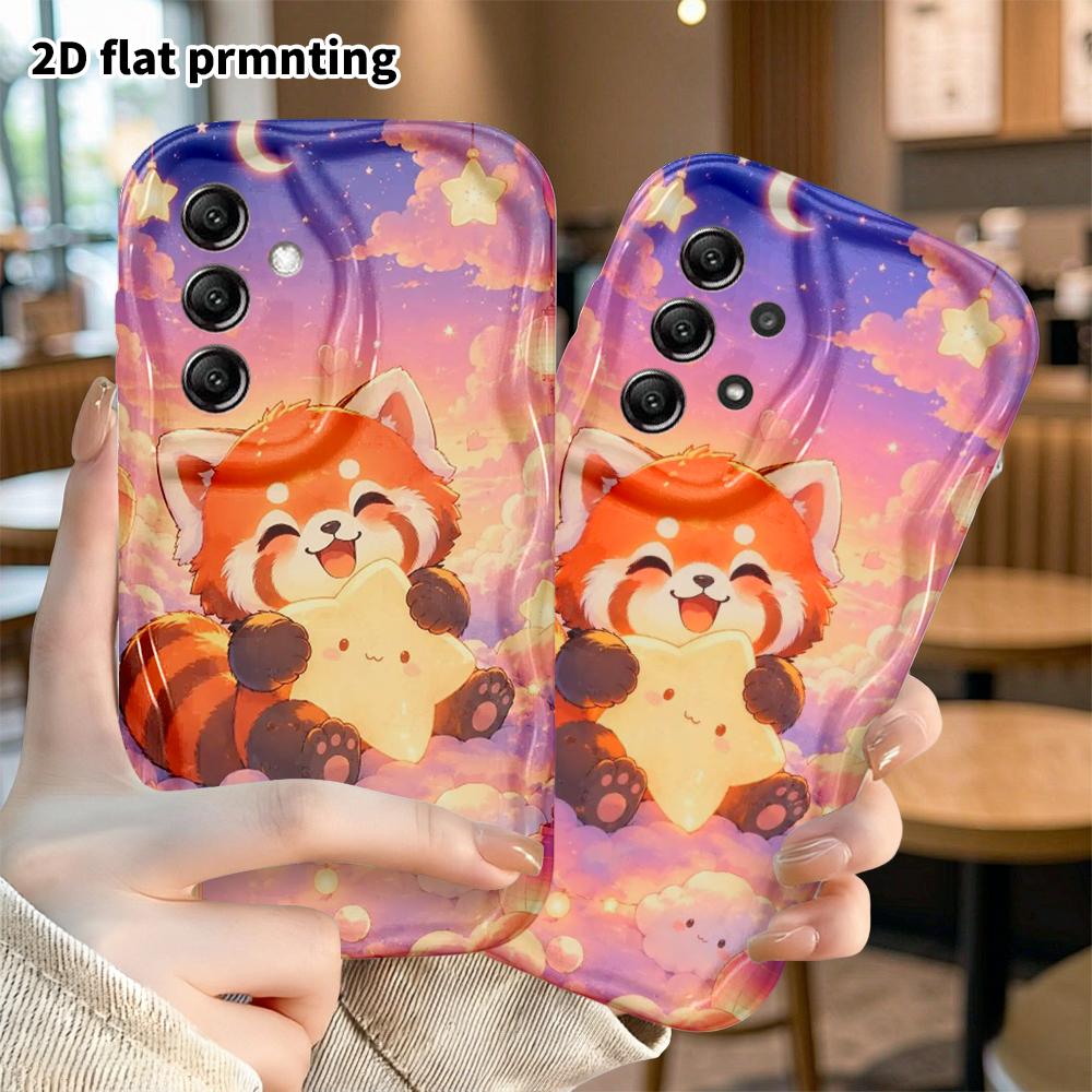 Phone Case: 2D flat Samsung Galaxy A34 A35 M05 M06 S20 S22 S21 FE Plus 5G protective case, starry sky little panda, perfect Christmas and Halloween ho