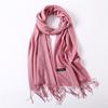 2024 Autumn And Winter Imitation Cashmere Scarf Solid Color Fashionable Versatile Warm Shawl Tassel Scarf