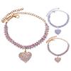 Women Anklet Exquisite Sparkling Rhinestone Heart Pendant Extended Length Leg Bracelet Birthday