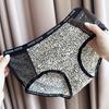 Women's Spring and Summer Ice Silk Screen Letter Wrapped Mid Waist Underwear