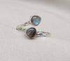 Labradorite Heart Sterling Silver Ring: Adjustable Boho Jewelry