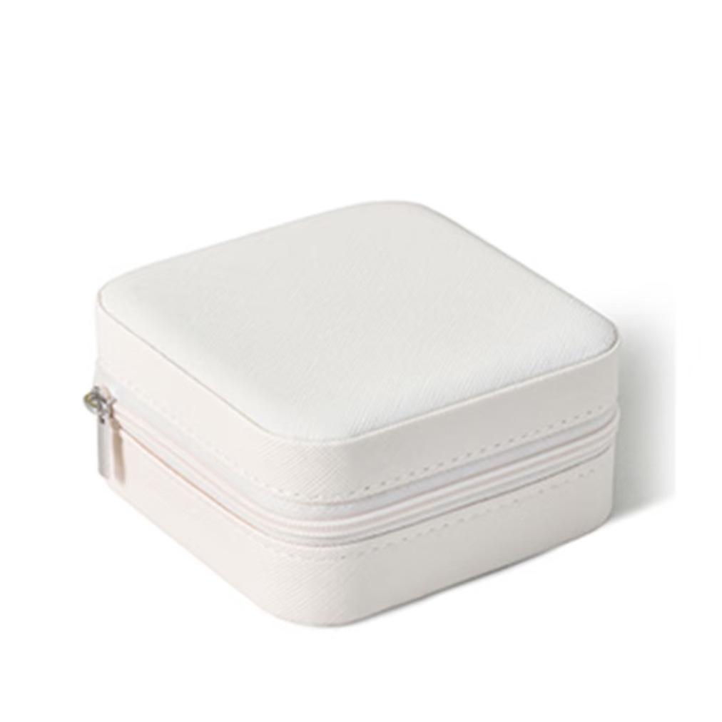 Компактная кожаная шкатулка для украшений для женщин - Милый органайзер для подвесок, серег и колец