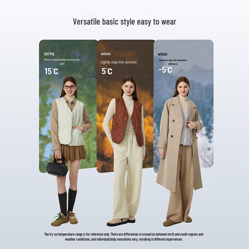 Tanboer Women's Lightweight V-Neck Down Vest (TB5330112D)