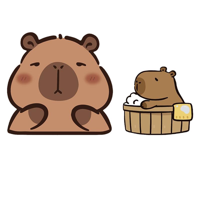 Милые наклейки на автомобиль Capybara, водонепроницаемые наклейки на окна грузовиков, светоотражающие декоративные наклейки на электромобили