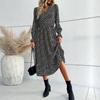 Temperament and Elegance Outer Wear Fall New Women's Long-sleeved Printed Dresses Women