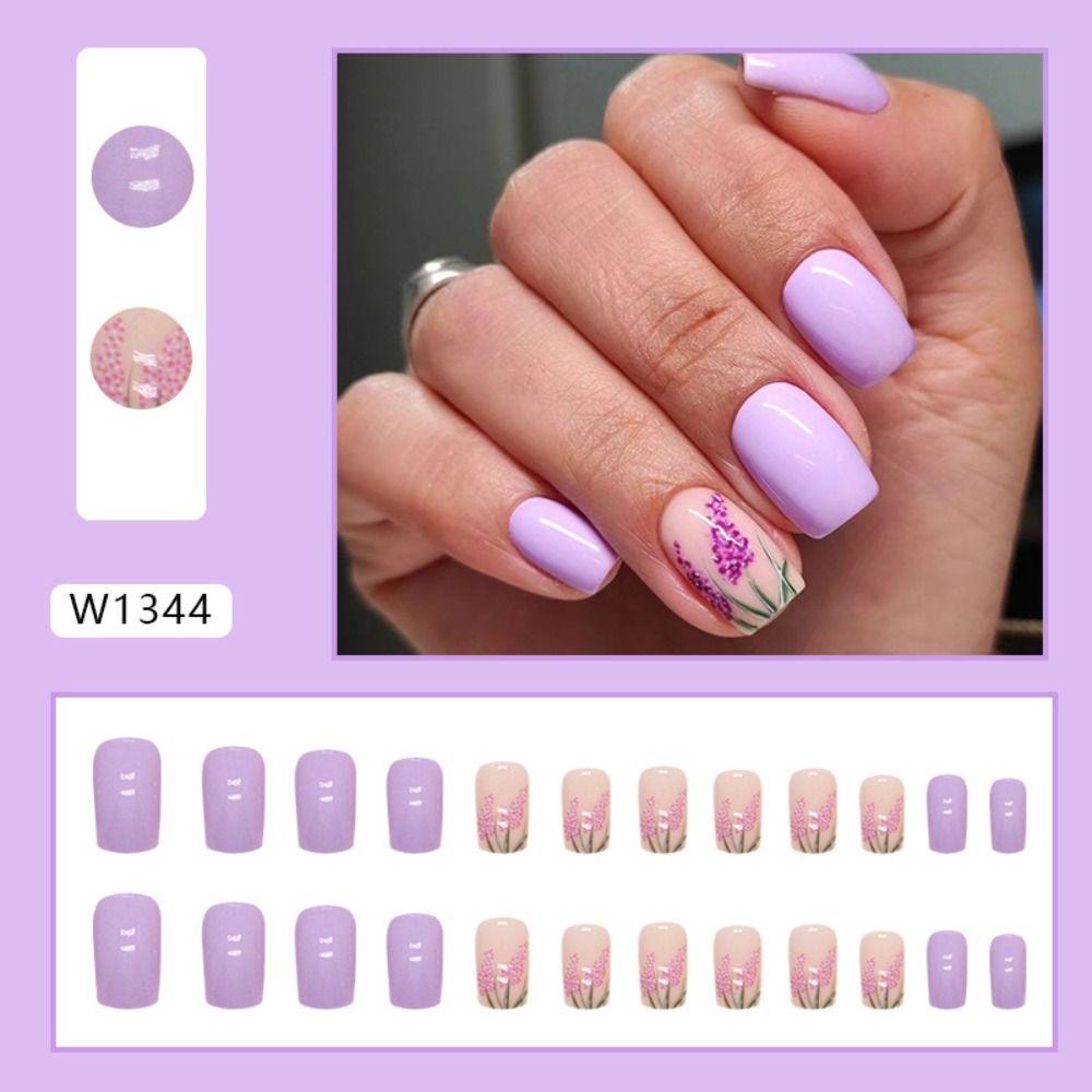 Lavender Purple Fake Nials French Press on Nails New Nail Tips  DIY