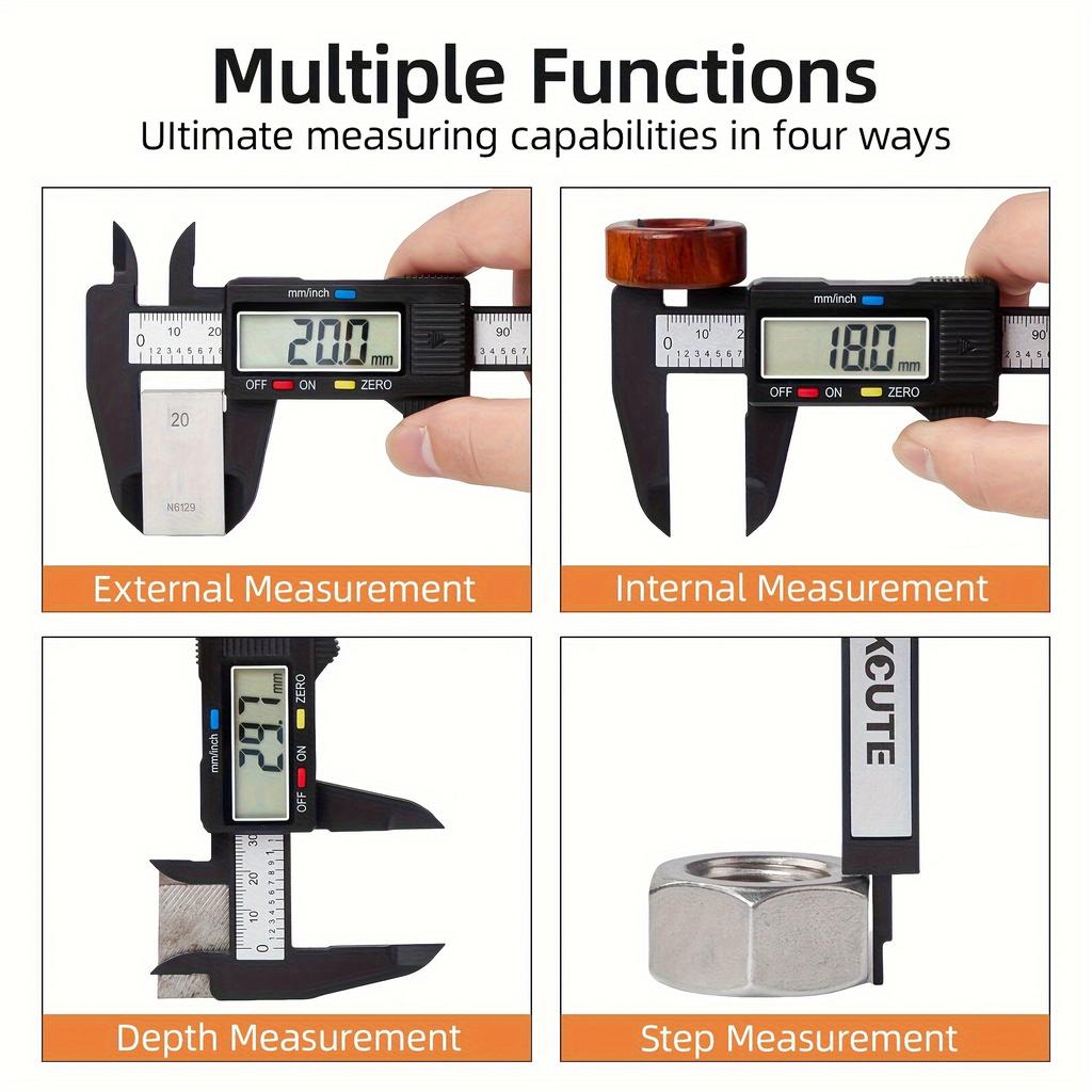 Digital Caliper Electronic Vernier Caliper Dial Vernier Caliper Gauge Micrometer Measuring Tool With Large LCD Screen
