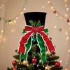 Christmas Tree Topper Hat,Xmas Ornament Holiday Top Decoration Bowknot Decorative for