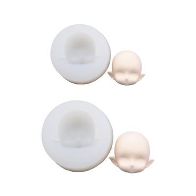 BJD Форма для лица человека OB11 Мягкая керамика Q-версия Счастливые закрытые глаза Сверхлегкая глина Мастика Силиконовая форма 4.5см 6см