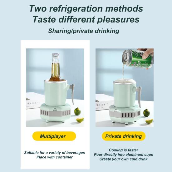 Чашка быстрого охлаждения, легкое управление одним касанием, портативный мини-электрический охладитель для напитков, мгновенный охладитель с затонувшим стилем для пива, сока, кофе
